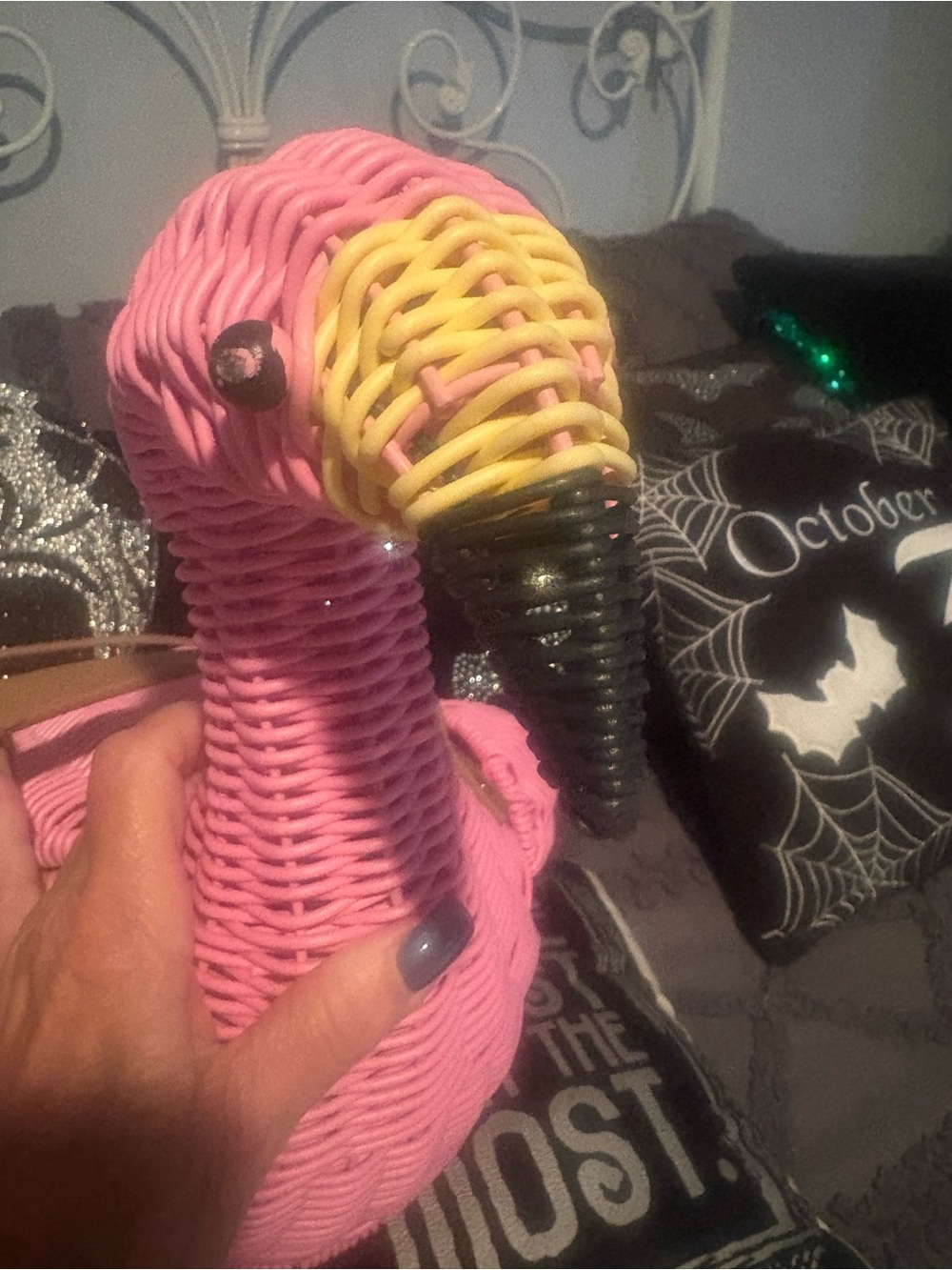 Pink Flamingo faux Novelty Hat -plus flamingo basket !!so flocking cute🦩🦩🦩 - Picture 14 of 16